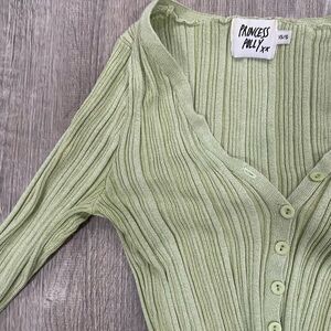 Princess Poly Green Button Up Sweater